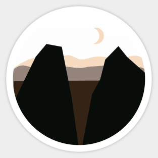 Cute Mountains monochromatic view illustration Sticker